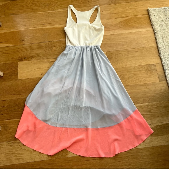 Anthropologie Hutch Capay colorblock high low dress in XS - white pink and blue - Picture 4 of 8